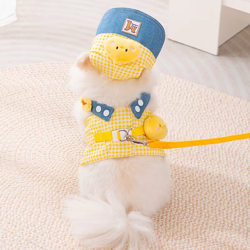 Arnés tipo chaleco, correa y gorro para perros y gatos pequeños - imagen 3