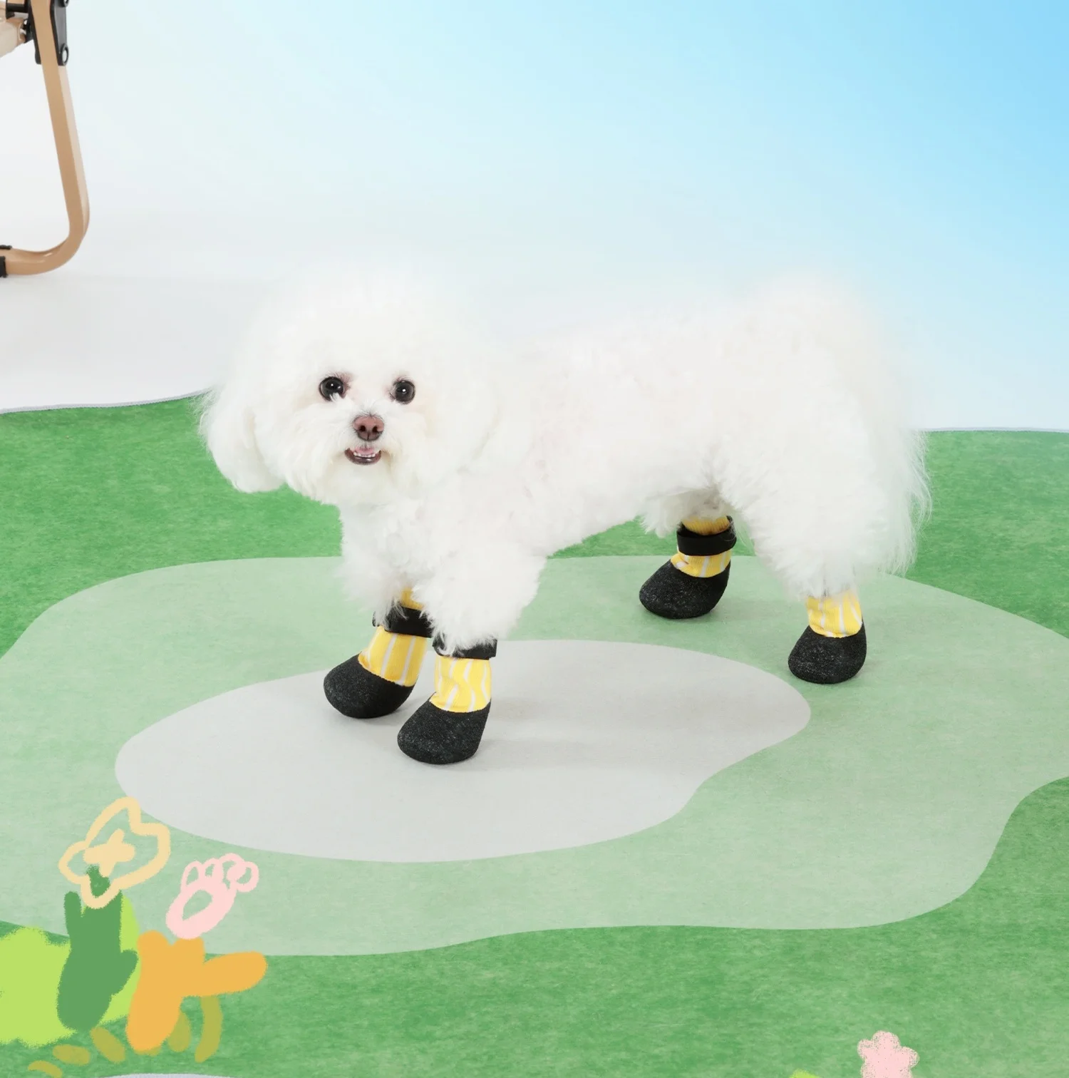 Zapato de punto transpirable visto desde el lado