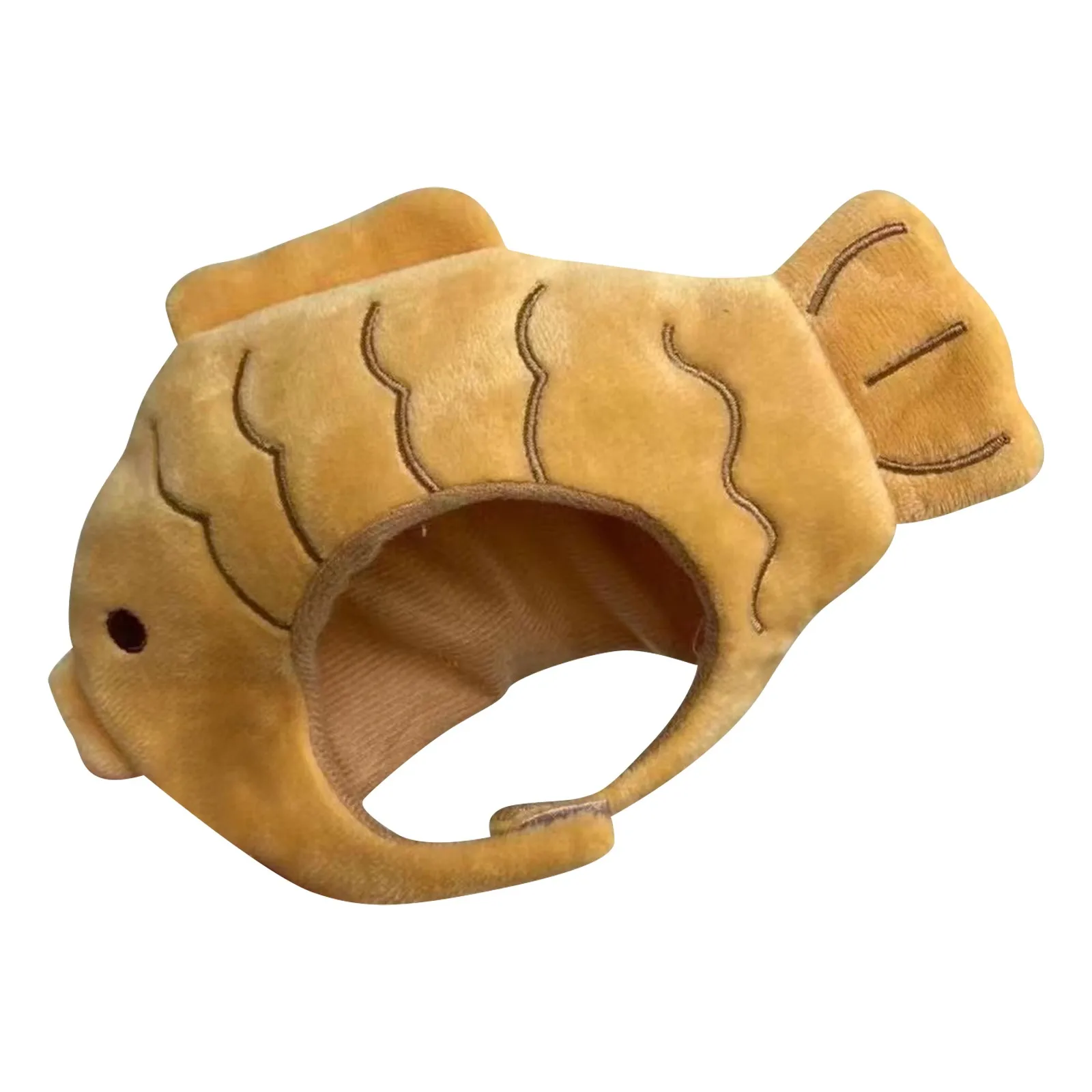 Detalle del diseño de pez del gorro