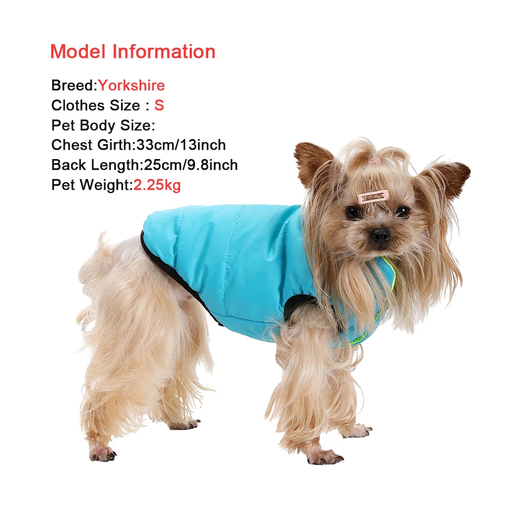 Chaqueta reversible para mascota color azul
