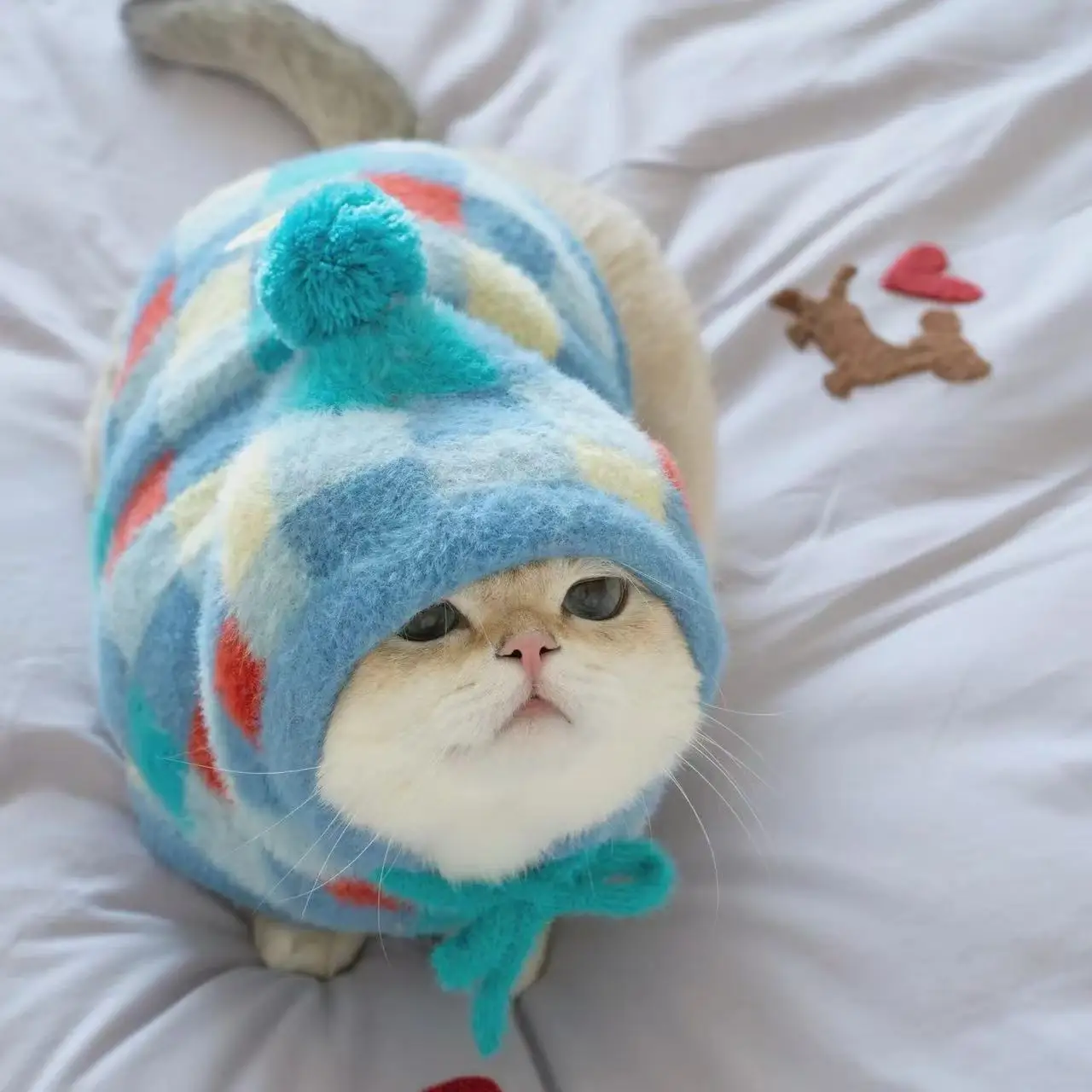 Suéter a cuadros con capucha para perros y gatos – Prenda otoño e invierno - imagen 2