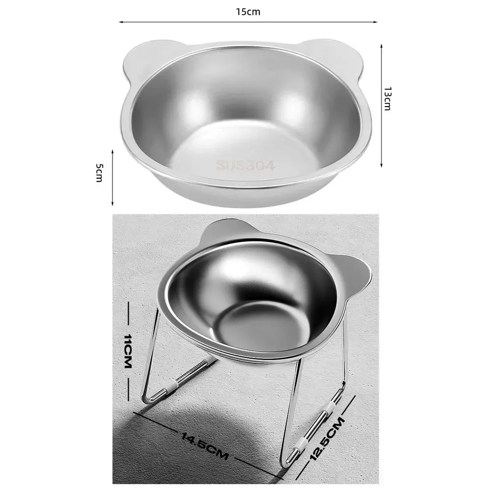 Comedero elevado para gatos de acero inoxidable 304