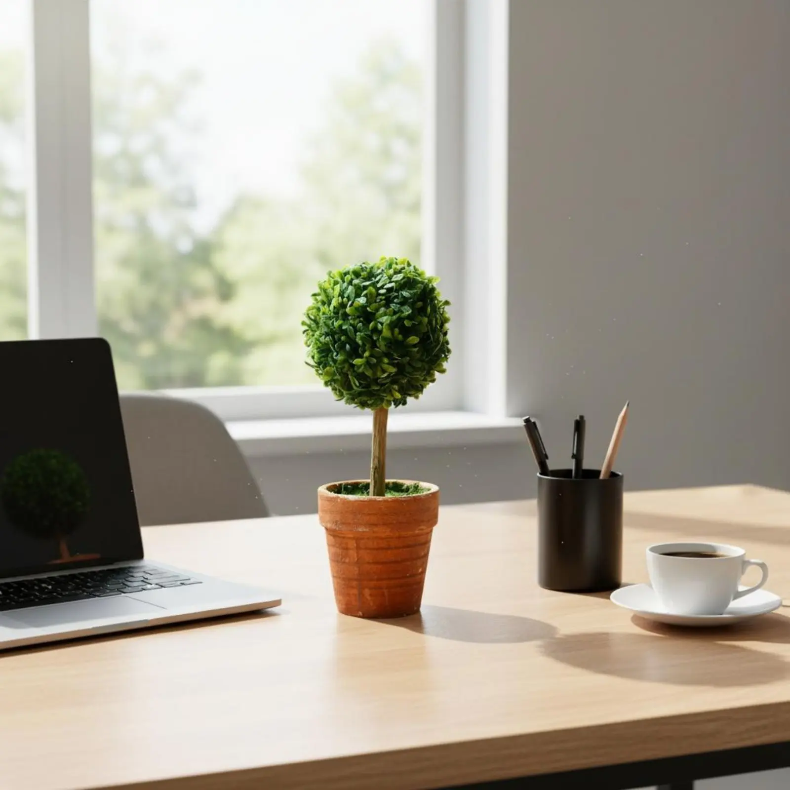 Planta artificial en maceta pequeña, decoración para gatos y perros - imagen 2