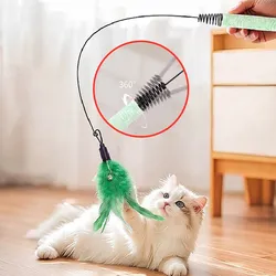 Varita interactive con plumas y campana para gatos