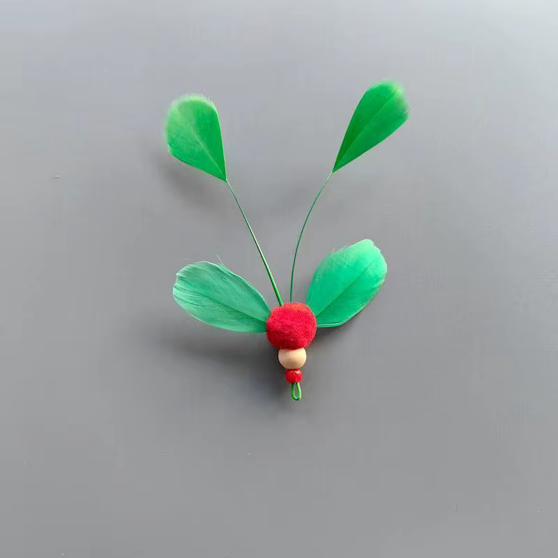 Varita intercambiable para gatos con repuestos de plumas e insectos