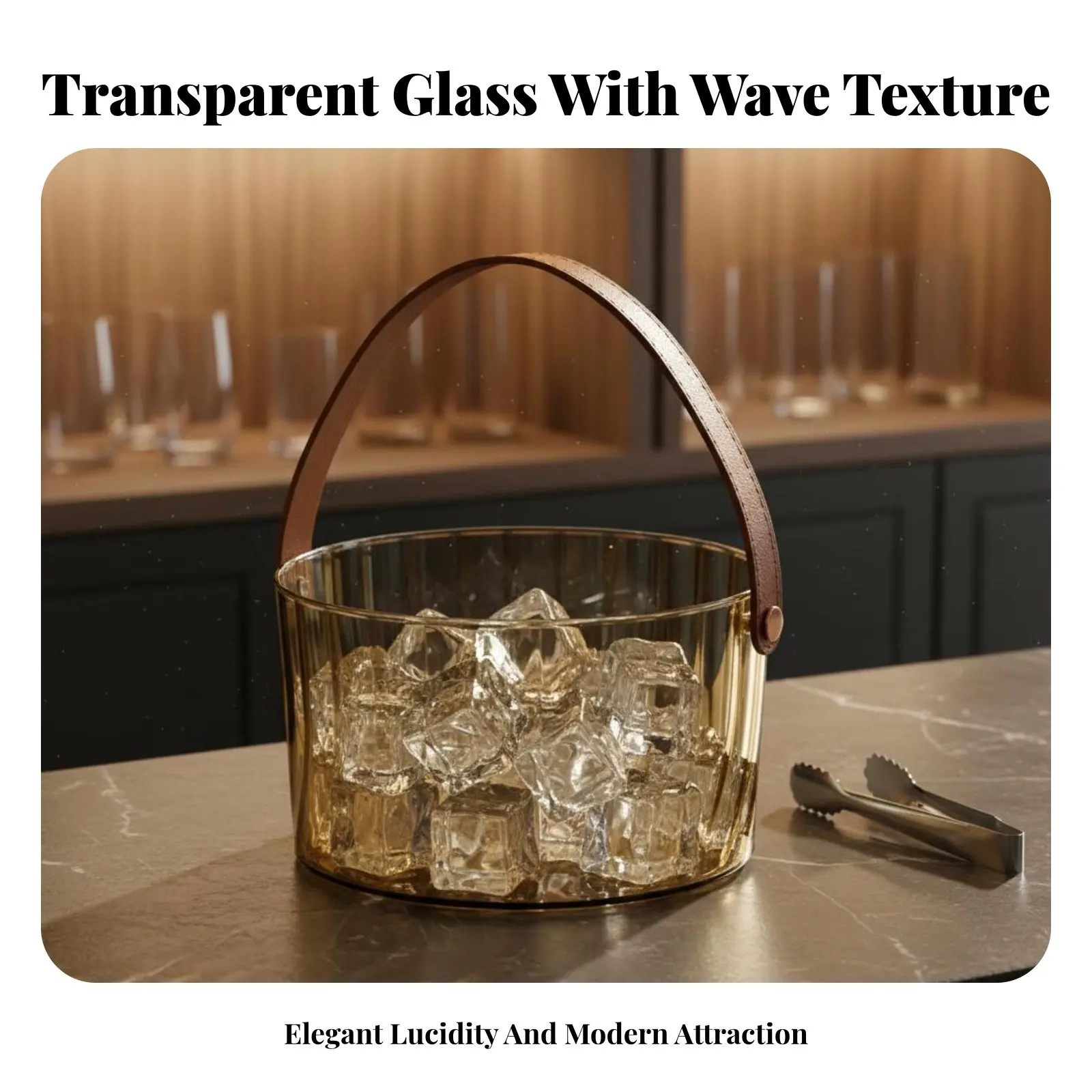 Cubo de hielo portátil con textura tipo vidrio para vino y champán - imagen 2