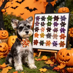 Collar para perros con flores de Halloween y corbatín removible