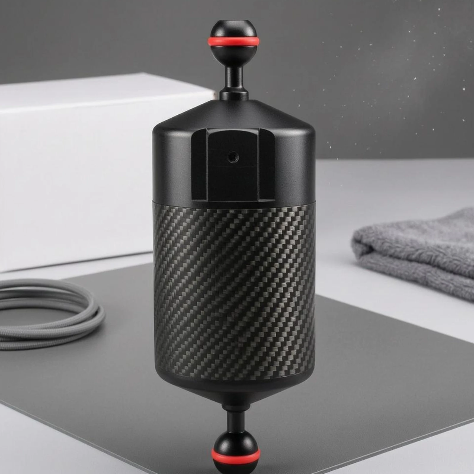 Brazo de flotación ligero fibra carbono para buceo, negro y rojo - imagen 4