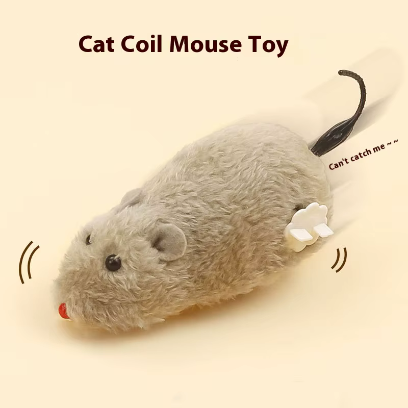 Juguete ratón mecánico de peluche para gatos y perros – se mueve - imagen 2