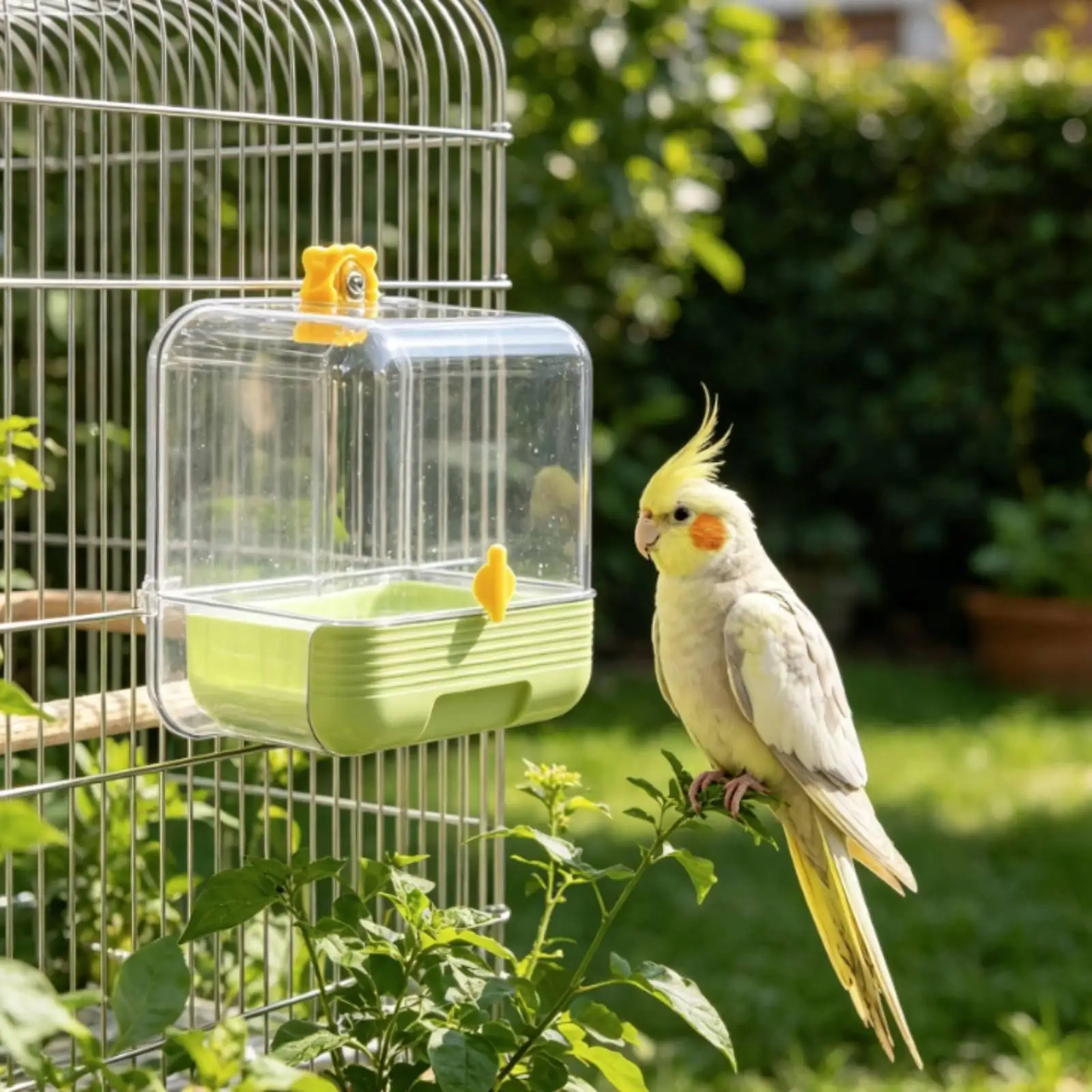 Bañera para pájaros y periquitos – Baño externo resistente al agua - imagen 3