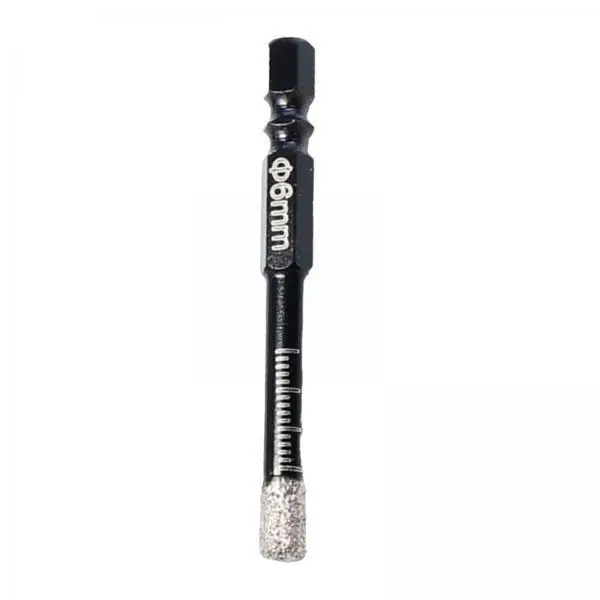 Broca diamante hexagonal para sierra perforadora – Cerámica, Gres, Granito, Vidrio