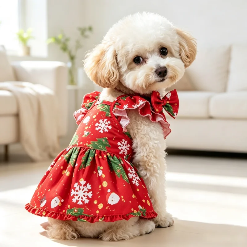 Vestido Navideño con Volantes para Gato y Perro – Falda Princesa - imagen 2