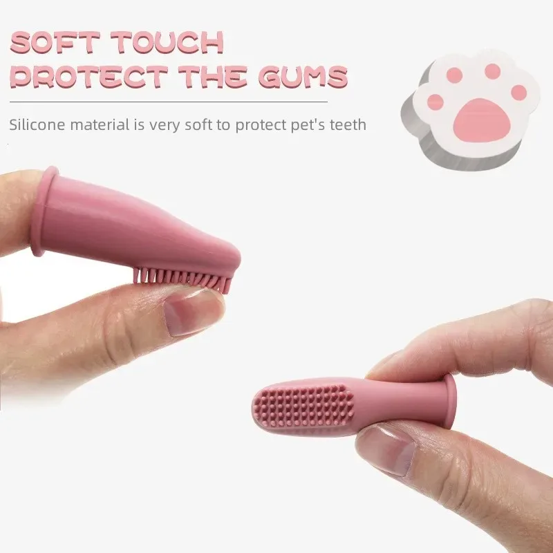 Cepillo dental de silicona suave para perros y gatos - imagen 2