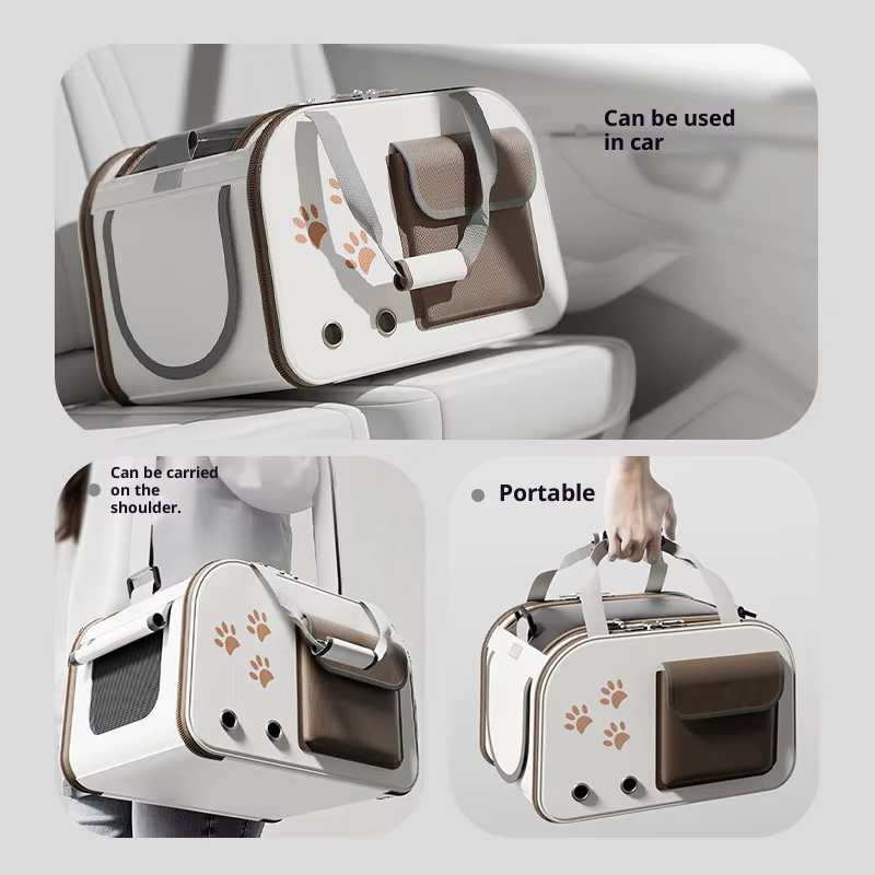 Mochila transportadora tipo cápsula antiestrés para gatos y perros