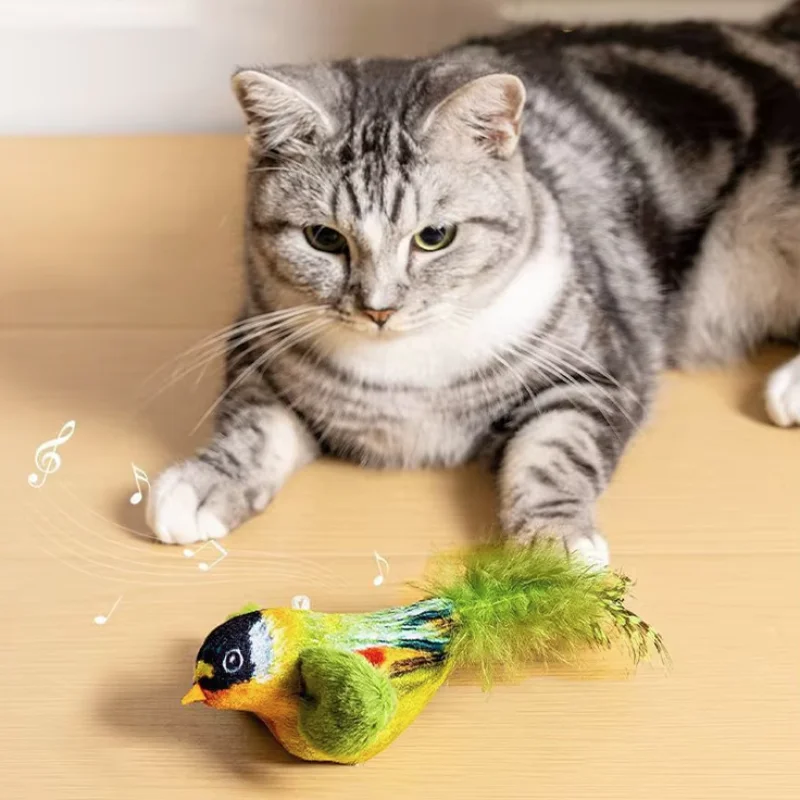 Juguete pájaros para gatos con catnip y sonido, colgante pared - imagen 2