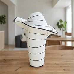 Jarrón Decorativo en Forma de Sombrero Moderno – Porta Flores Minimalista