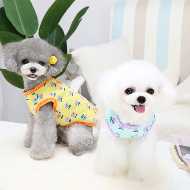 Abrigo térmico floral de algodón para perro, otoño e invierno - imagen 4