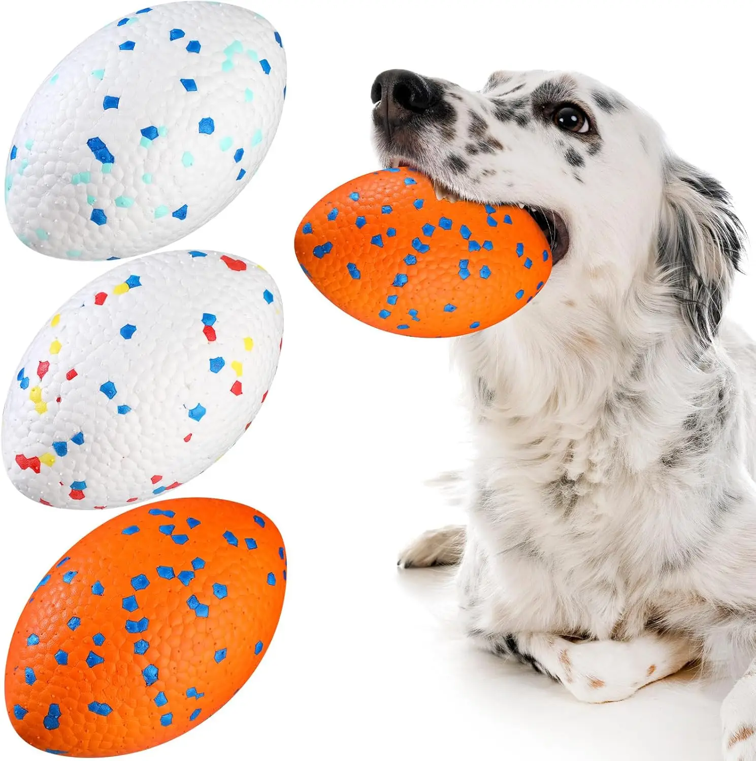 Pelota de fútbol para perros con diseño azul brillante