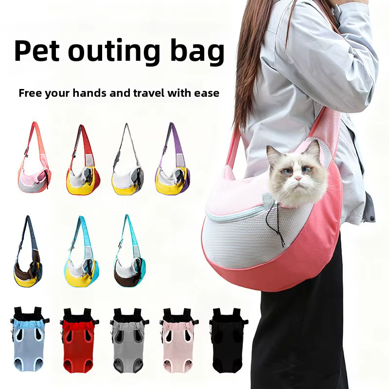 Mochila transpirable para gatos y cachorros pequeños con cierre de malla - imagen 4