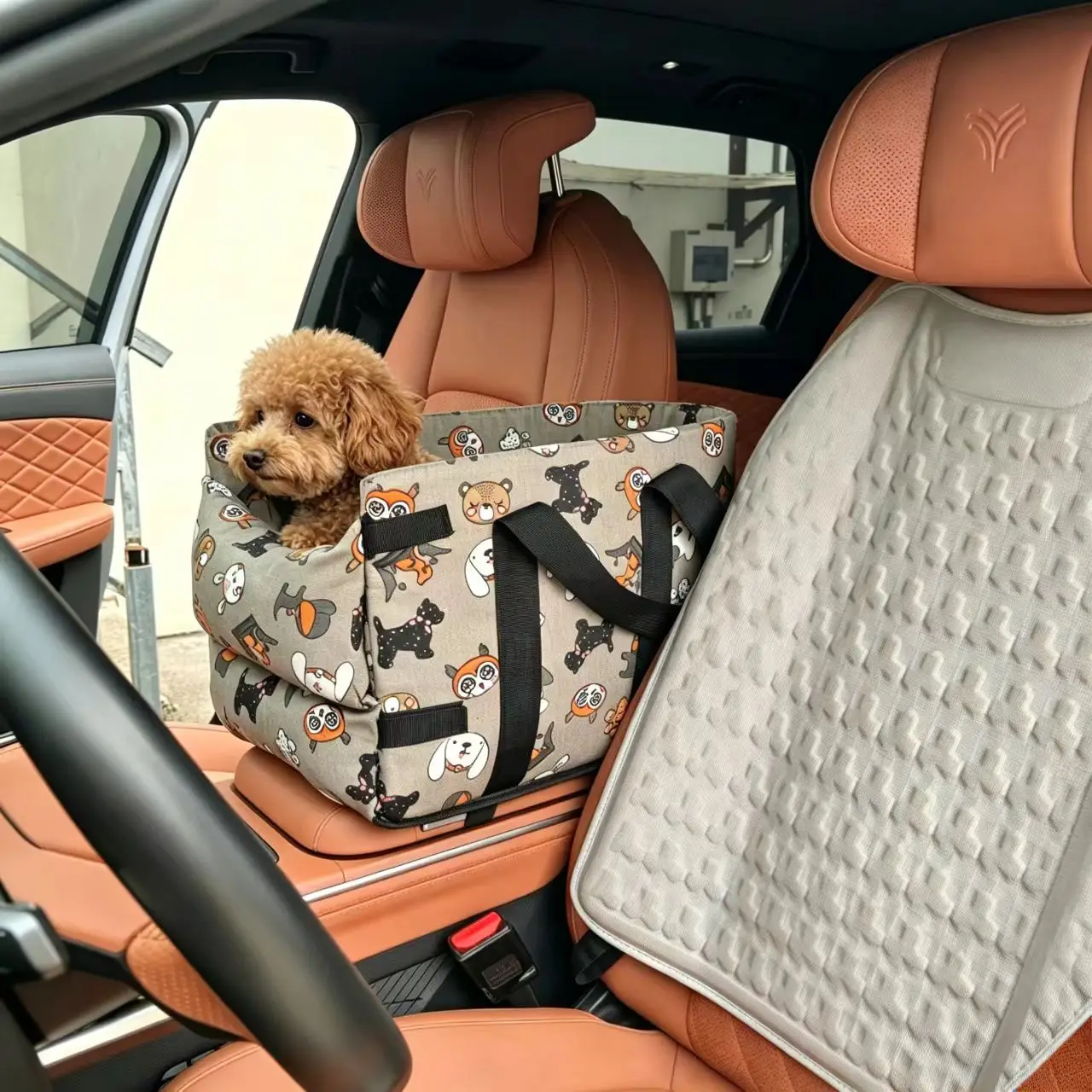Transportín portátil seguro para gatos y perros pequeños, con asa