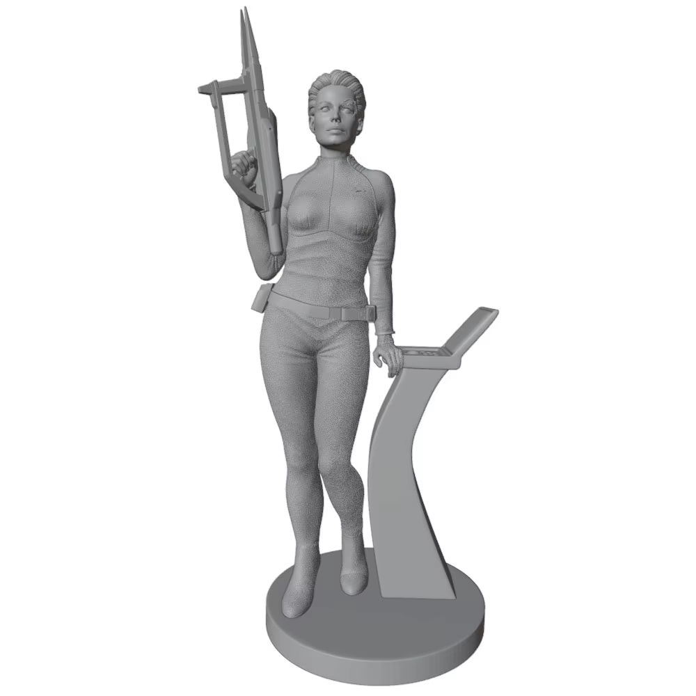 Figura de resina 3D guerrera femenina DIY sin montaje, ni pintura - imagen 3