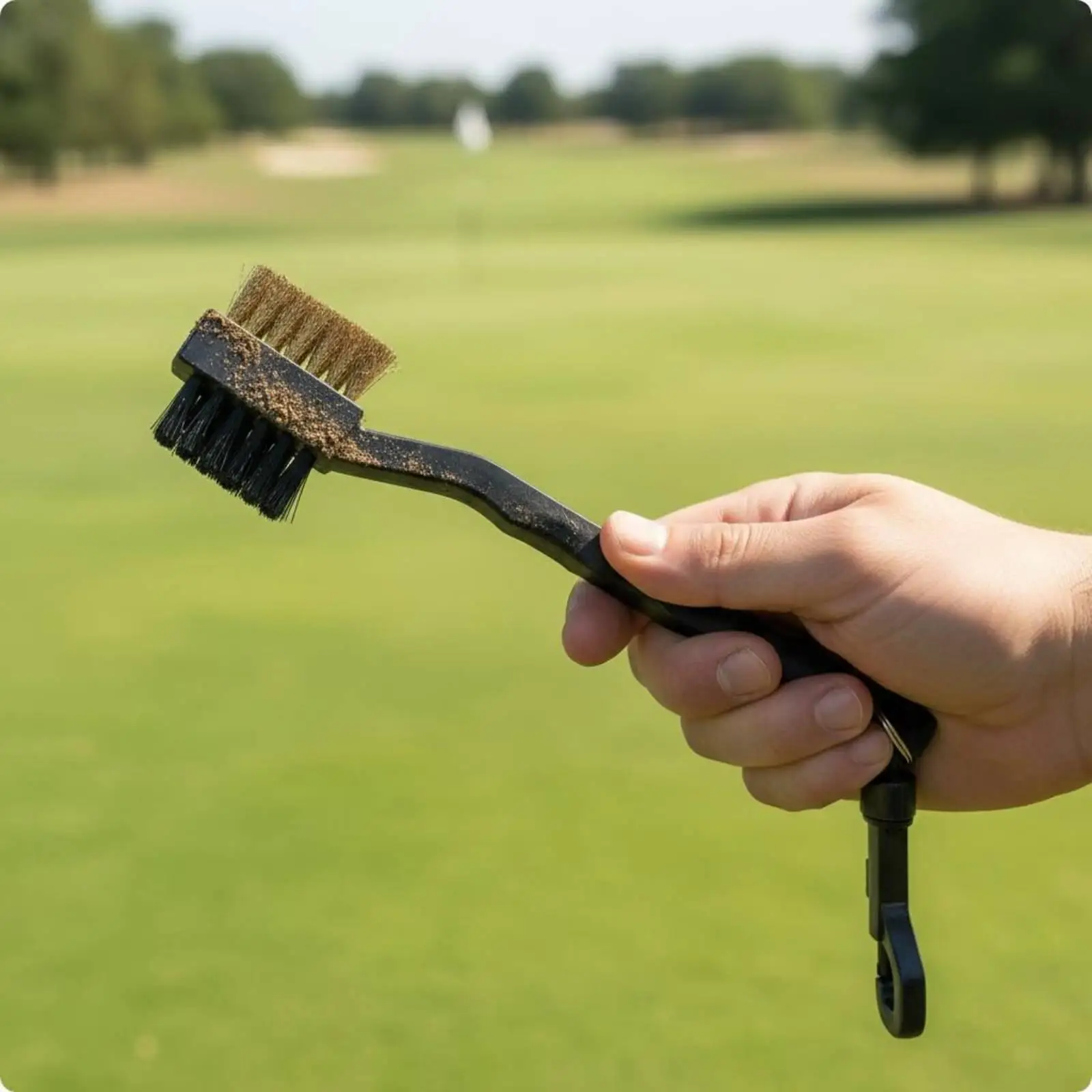 Cepillo limpiador para palos de golf – Doble cepillo eliminador de residuos - imagen 4