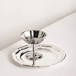 Bazofia Bowl Acero Inoxidable para Postres con Base – Mesa de Cupcakes Fiestas