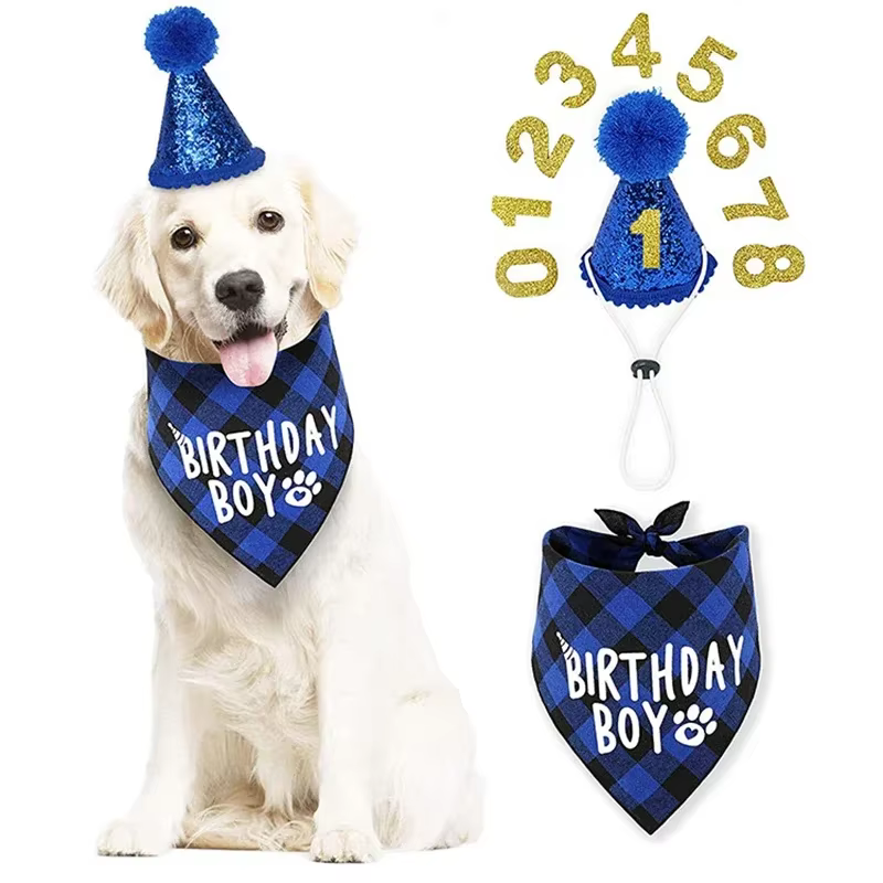 Detalle del estilo de cumpleaños con bandana triangular