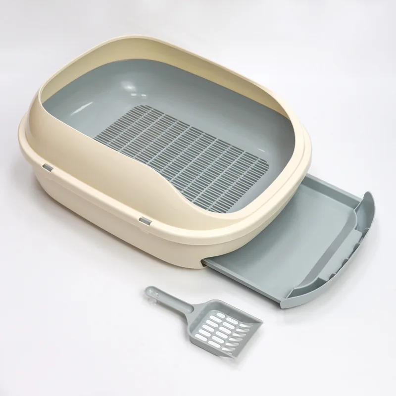 Caja de arena para gatos doble capa cajón de pino antisalpicaduras - imagen 4