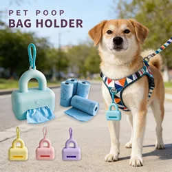 Dispensador portátil de bolsas para heces de perro y gato, con mosquetón