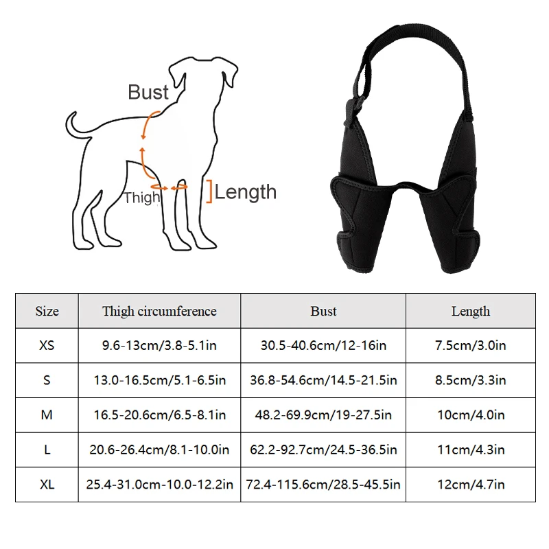 Protector frontal para patas de perro