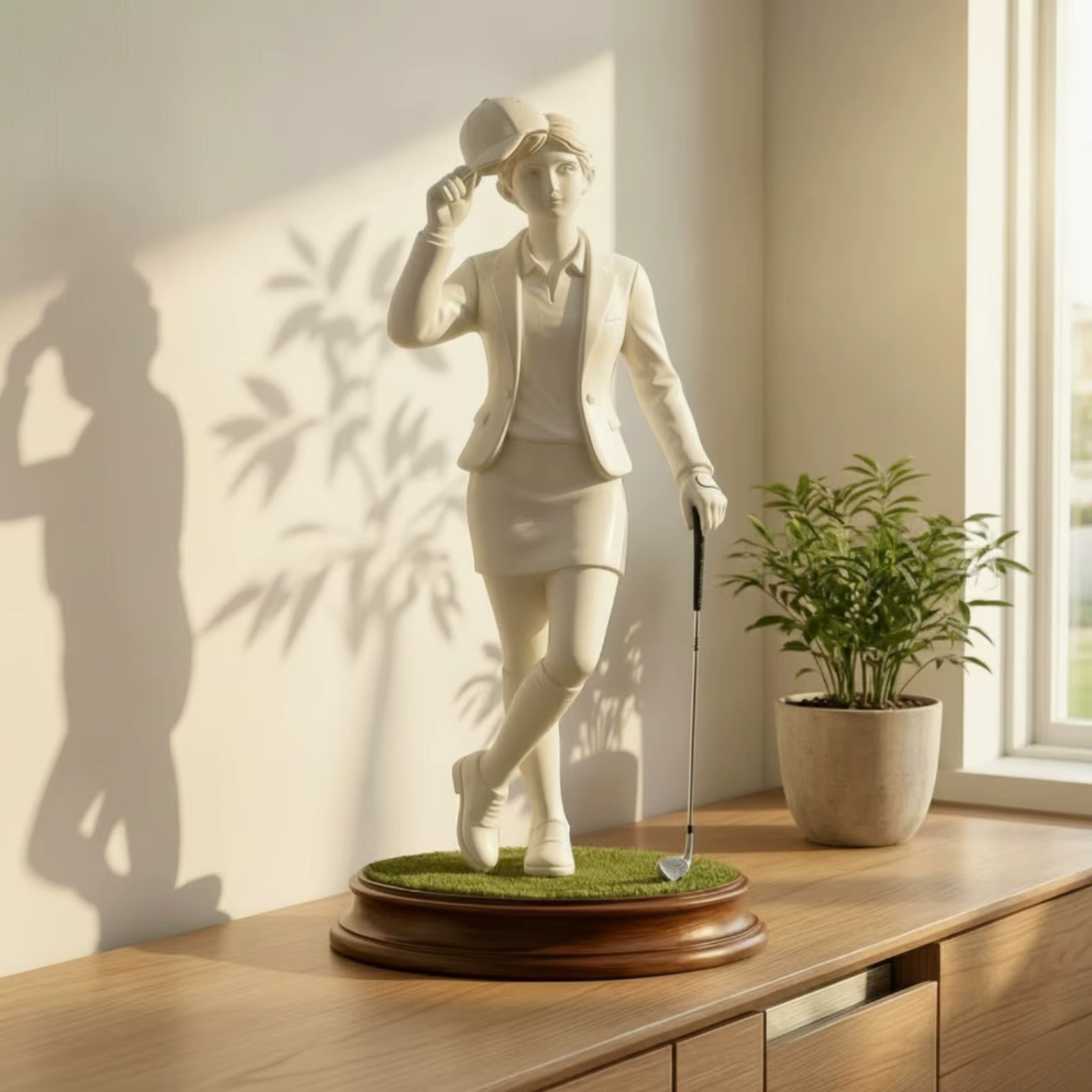 Figura decorativa de golfista con base para oficina y estantería - imagen 2