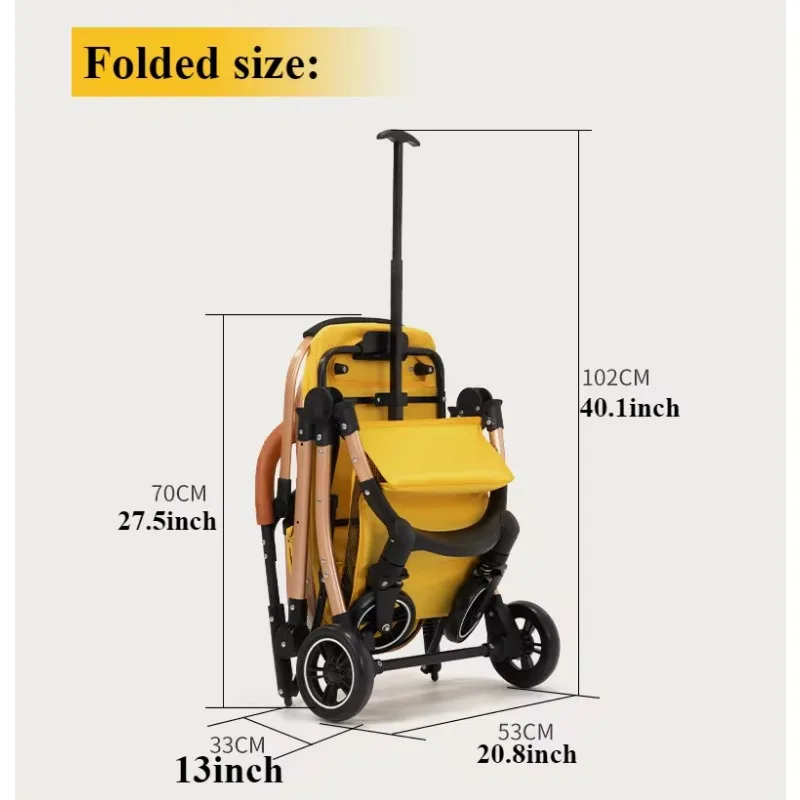 Carrito de paseo plegable para perro y gato mediano con toldo y freno - imagen 4