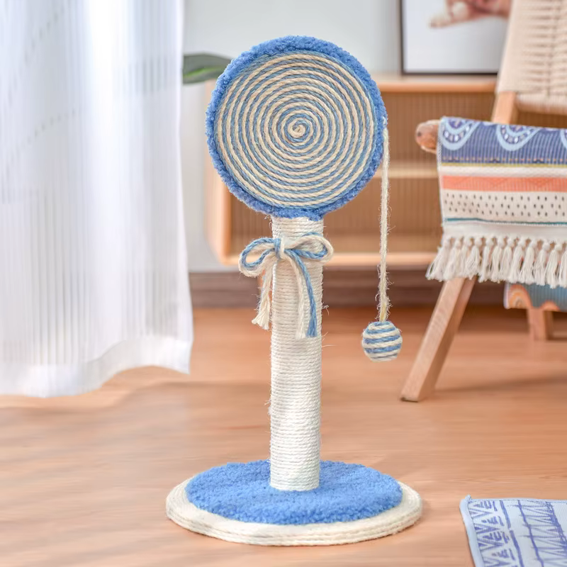 Rascador para gatos de sisal vertical con bola colgante y piruleta - imagen 4