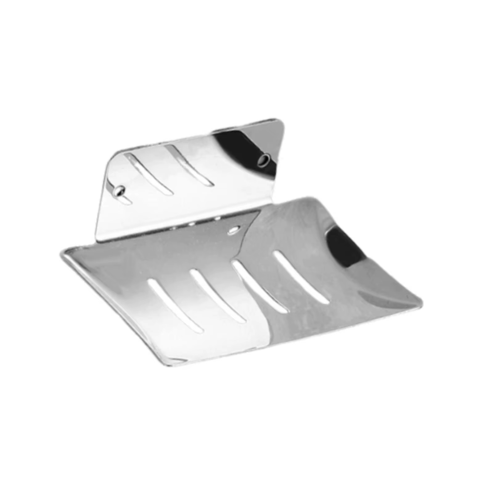 Soporte adhesivo de acero inoxidable instalado en una pared de ducha