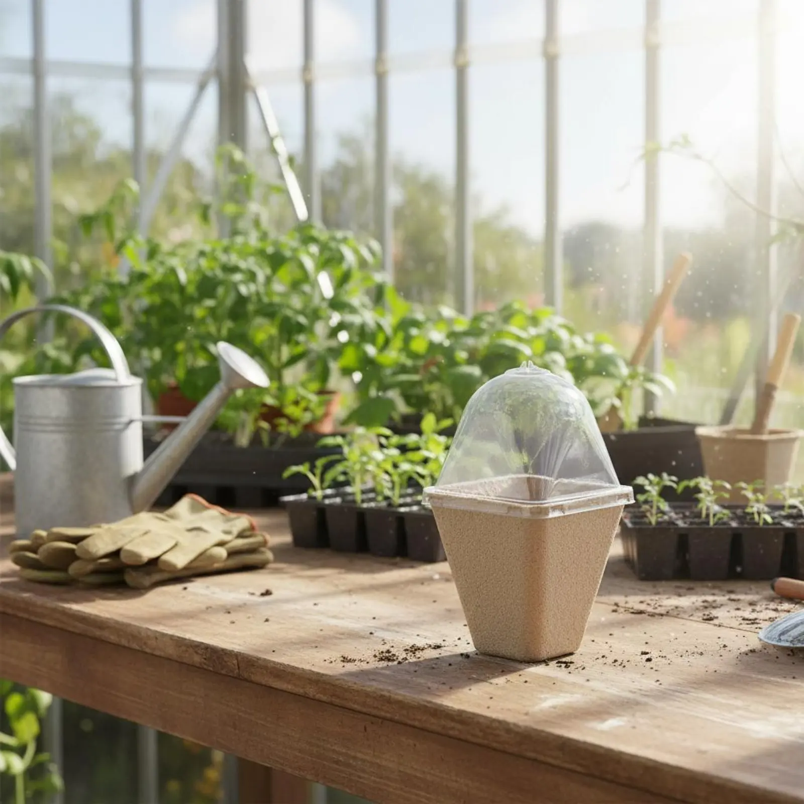 Macetas biodegradables para germinación con ventilación y drenaje