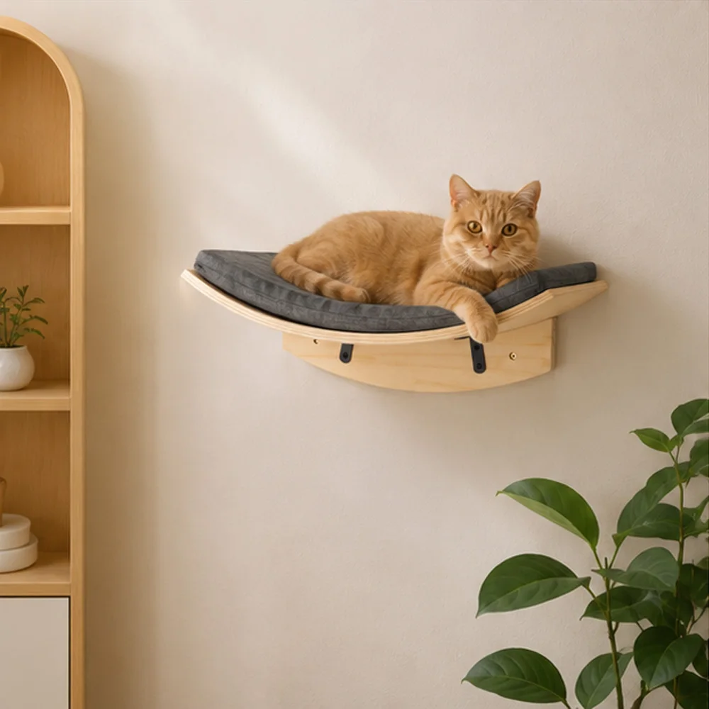Plataforma para Saltos de Gatos con Cojín Suave – Percha de Pared - imagen 5