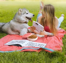 Tazón portátil 2 en 1 para gatos y perros: comida y agua con compartimento para premios