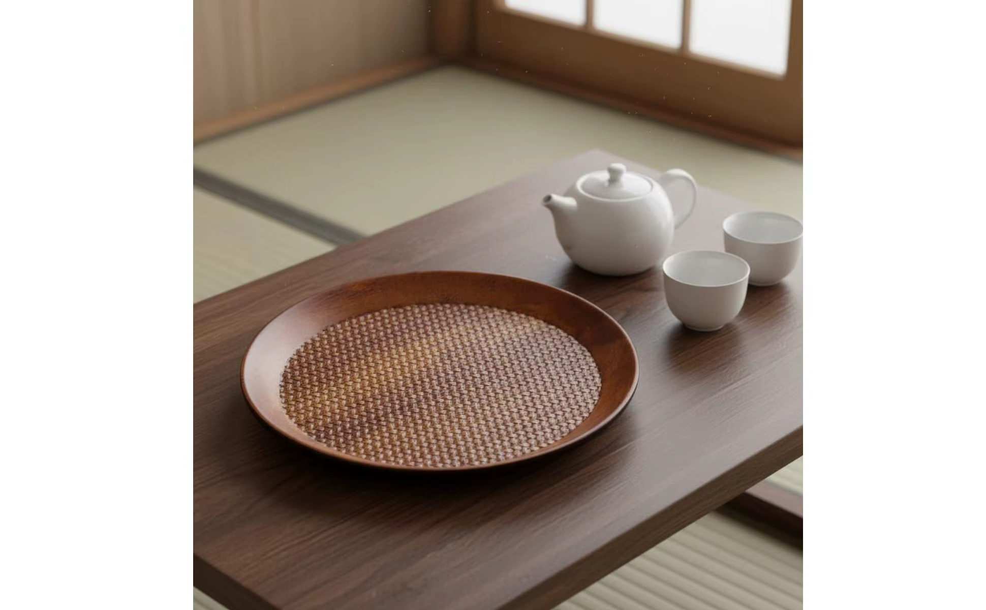 Bandeja de bambú para hojas de té - diseño artesanal