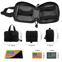 Bolsas laterales desmontables para arnés táctico de perro con parches