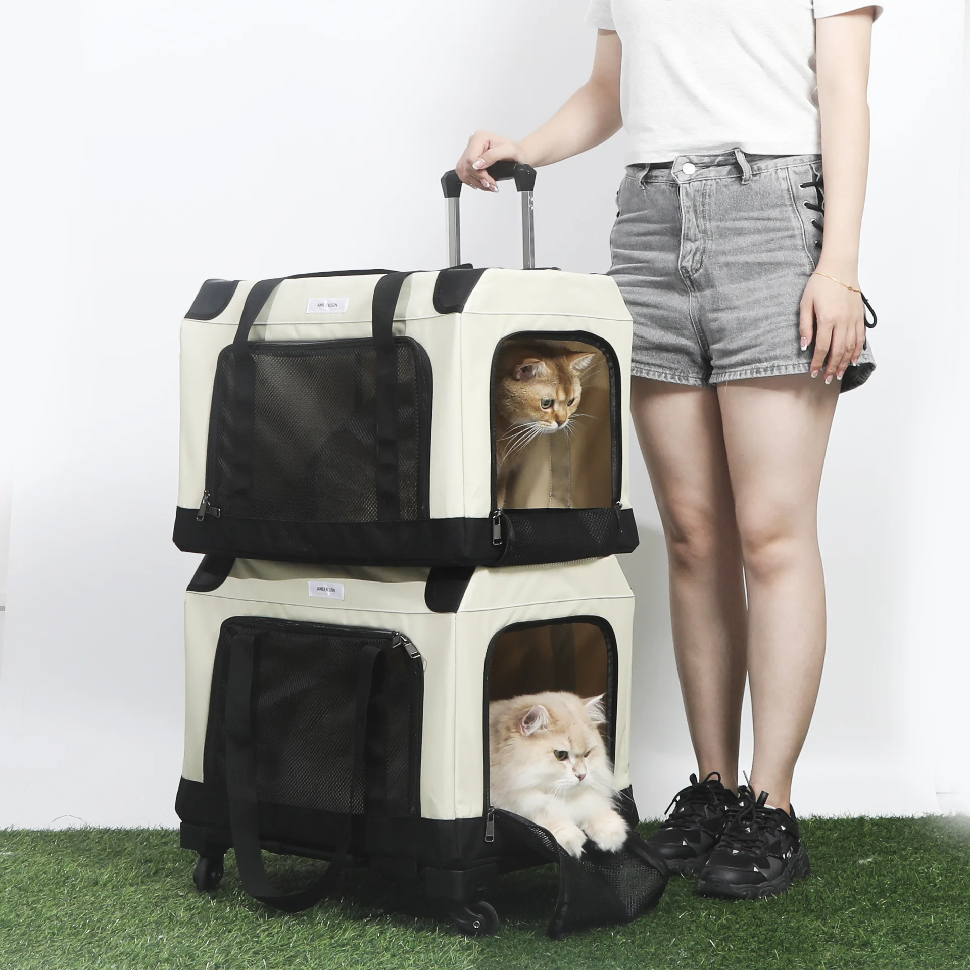 Bolsa de transporte transpirable para gatos y perros, plegable - imagen 4
