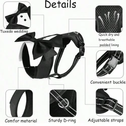 Arnés para perro formal con lazo, ajustable y transpirable