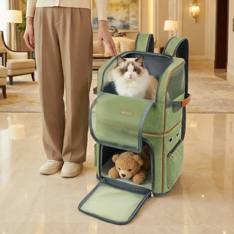 Mochila Doble Transportín para Gatos y Perros Pequeños – Transpirable y para Viajes - imagen 5