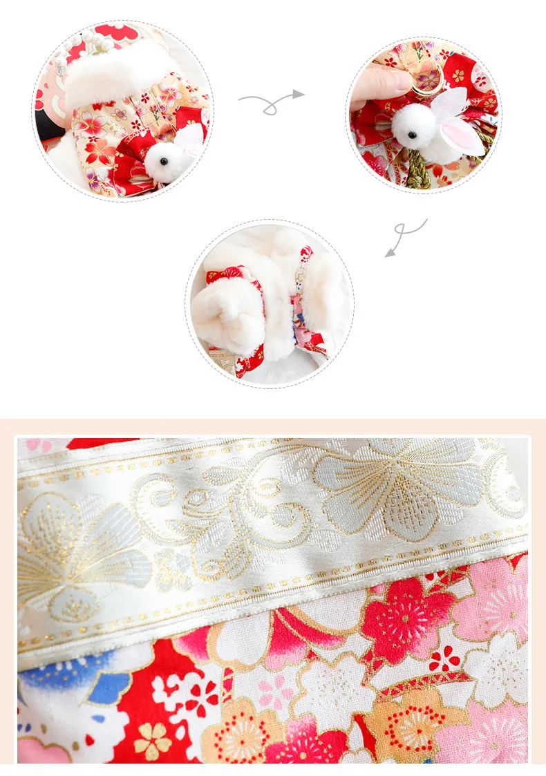 Mascota con falda kimono