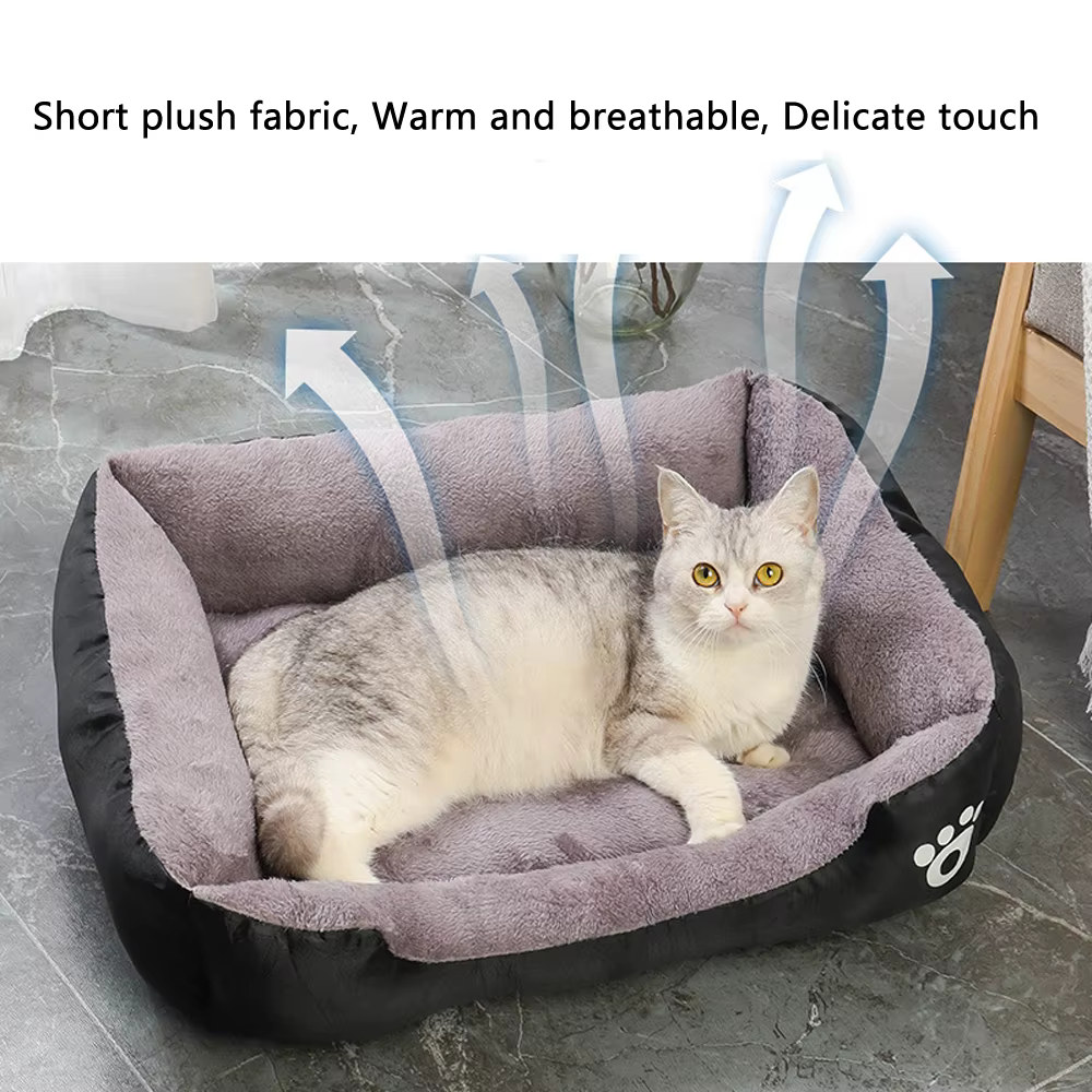 Cama cuadrada suave para gatos y perros medianos, nido cálido - imagen 2