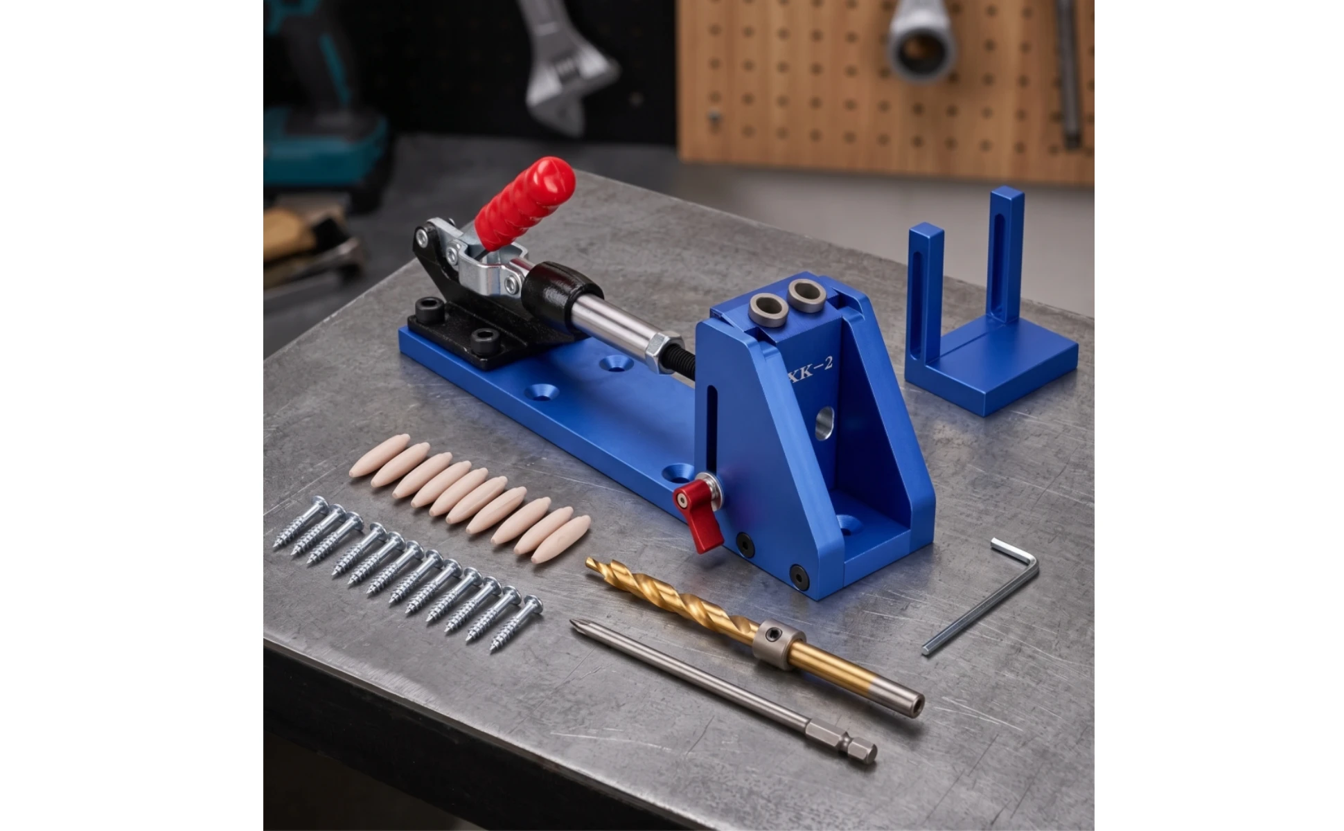 Plantilla ajustable para agujeros ocultos con abrazadera, precisa y resistente al desgaste, para carpinteros, trabajos de madera y fabricación de gabinetes