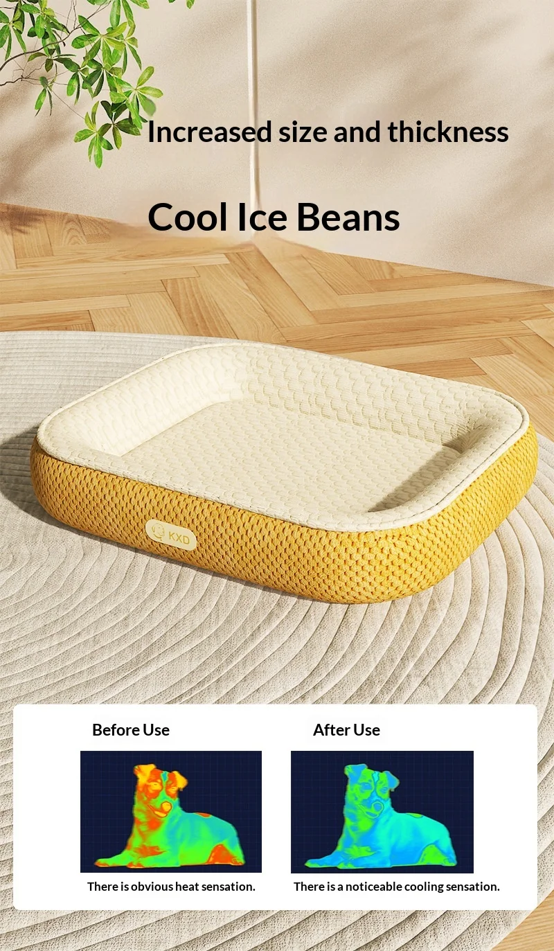 Cama refrescante con perlas de hielo