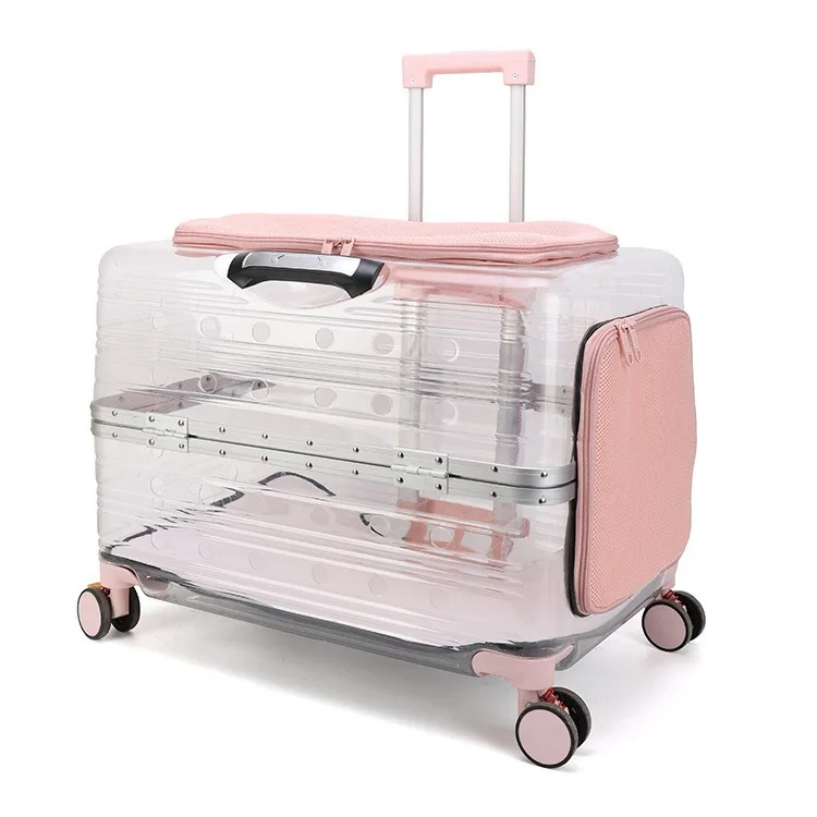 Bolsa de transporte transpirable y transparente para gatos y perros