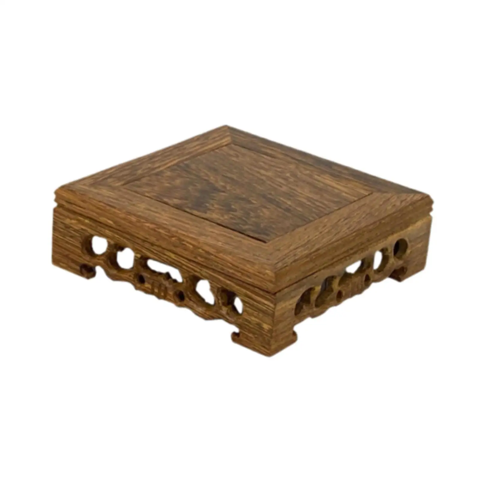 Soporte de Madera Rústica Cuadrado para Lámpara y Base de Jarrón - imagen 2