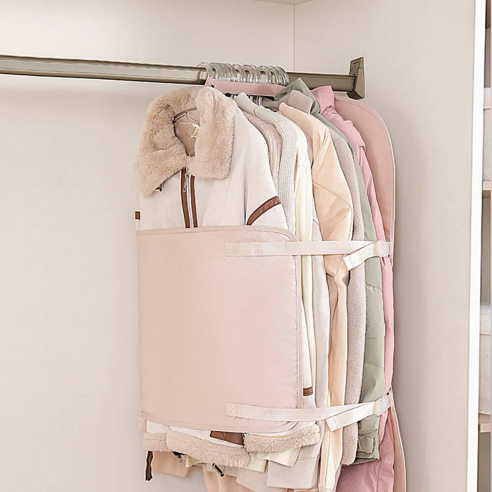 Organizador Colgante Ajustable para Ropa y Chaquetas – Panel de Compresión para Armario - imagen 2